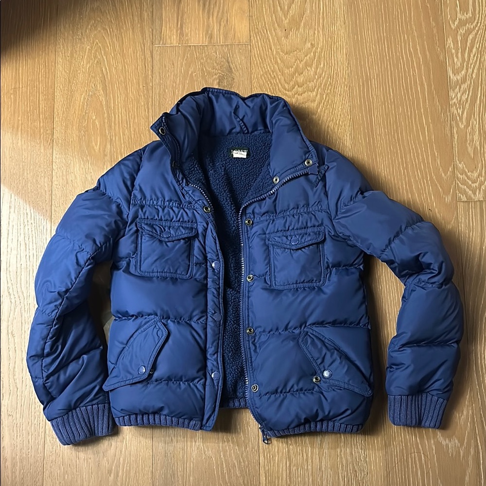 J Crew Blue Puffer Jacket